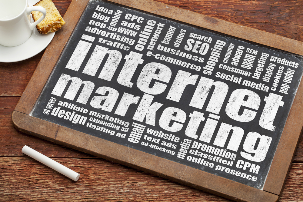 Internet,Marketing,Word,Cloud,On,A,Vintage,Slate,Blackboard,With